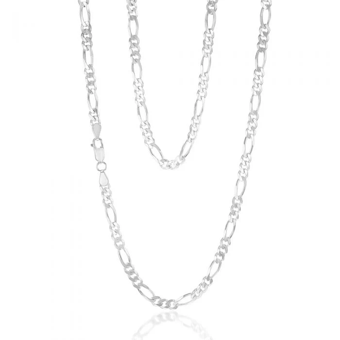 Sterling Silver Figaro 150 Gauge 60cm Chain