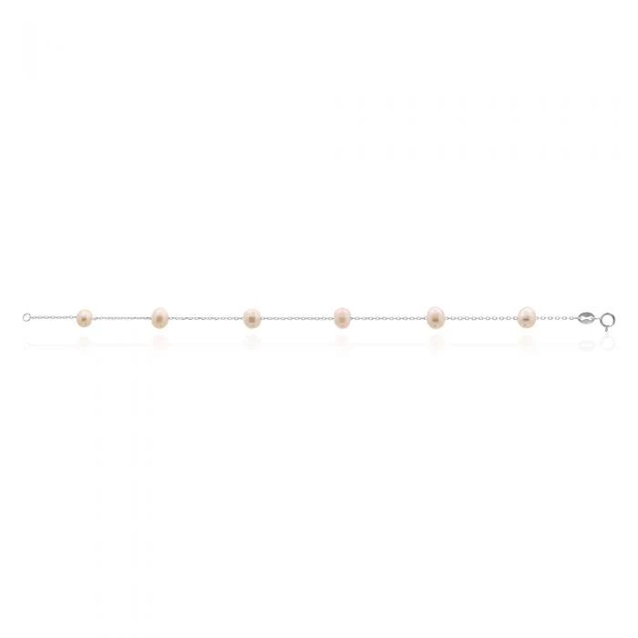 Sterling Silver Freshwater Cream/Light Pink Pearl Bracelet *COLOURS MAY VARY* - Image 2