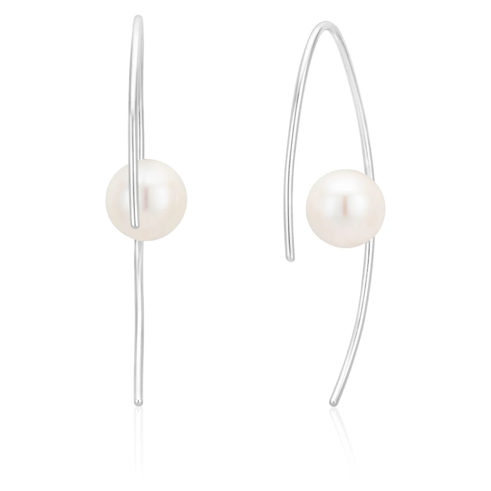 Sterling Silver Freshwater Pearl Hook Earrings
