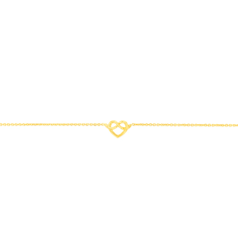 Sterling Silver Gold Plated Angel Wings Heart 17+3cm Bracelet - Image 2