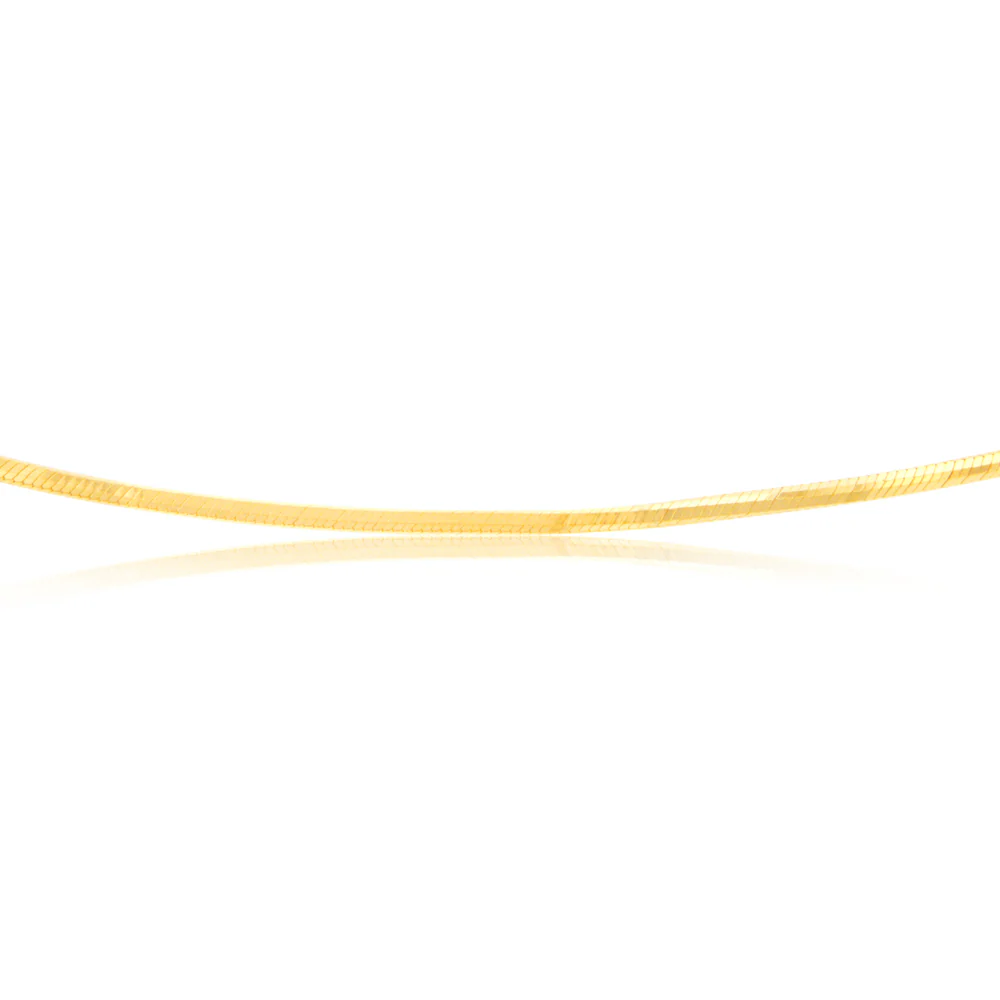 Sterling Silver Gold Plated Diamond Cut Snake 42+5cm Chain - Image 2