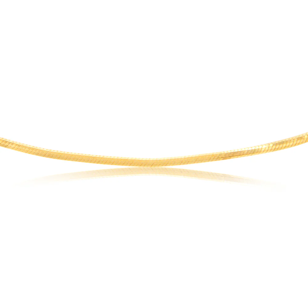 Sterling Silver Gold Plated Diamond Cut Snake 42+5cm Chain - Image 3