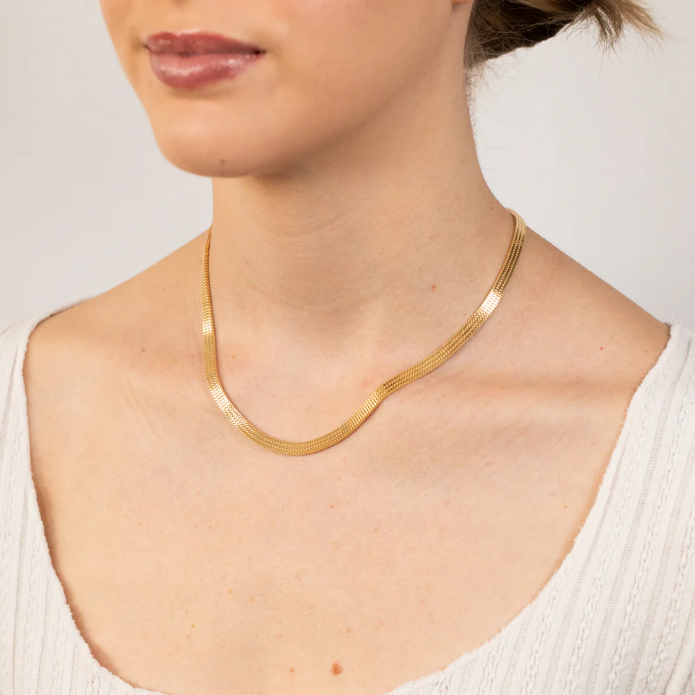 Sterling Silver Gold Plated Etrusca 42cm Chain - Image 3