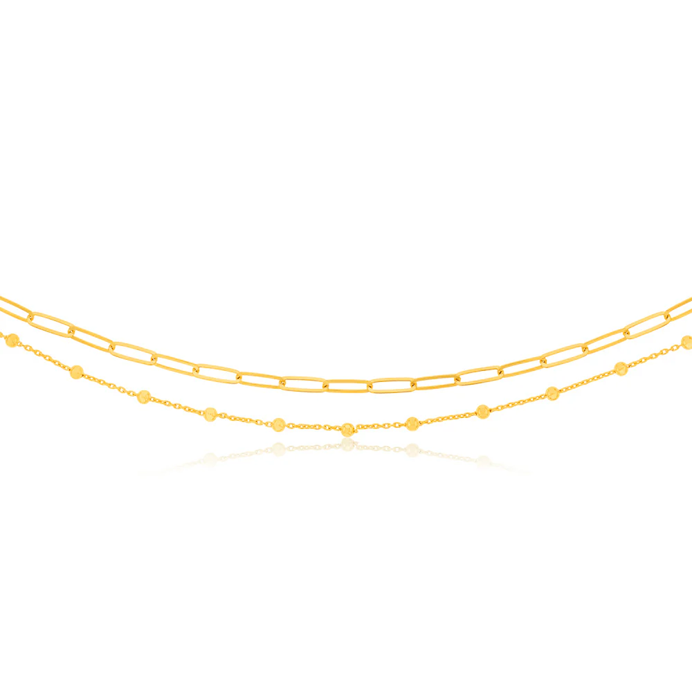 Sterling Silver Gold Plated Fancy 32/36+3cm Chain - Image 2