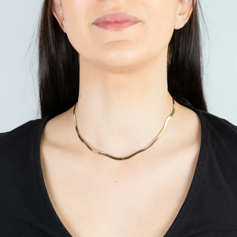 Sterling Silver Gold Plated Fancy 40cm Choker Chain - Image 3