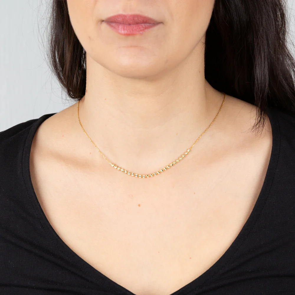 Sterling Silver Gold Plated Fancy Diamond Cut 42cm Chain - Image 3
