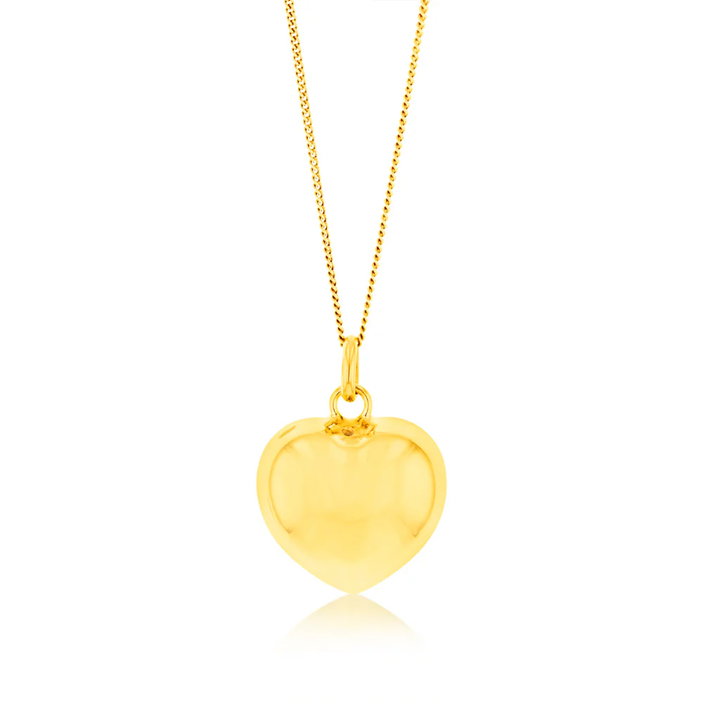 Sterling Silver Gold Plated Fancy Heart Pendant
