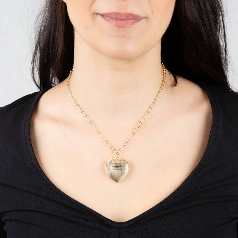 Sterling Silver Gold Plated Heart Pendant On 42+3cm Chain - Image 2