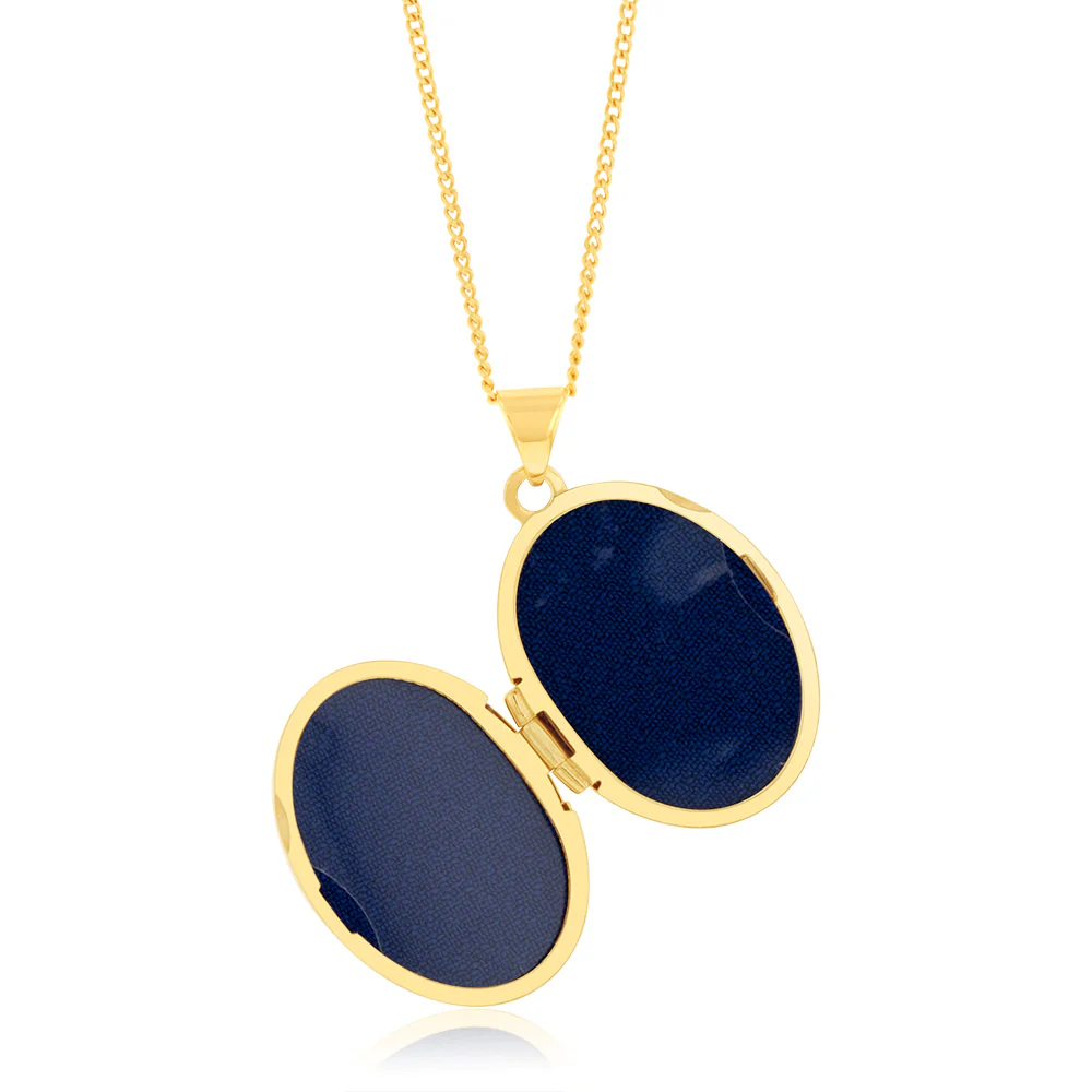Sterling Silver Gold Plated Locket With Silver Angel Pendant - Image 2