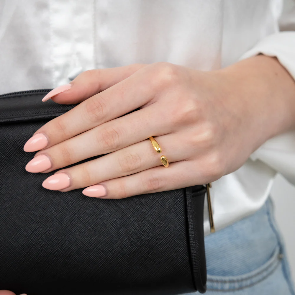 Sterling Silver Gold Plated Polished Open Ring - Image 3