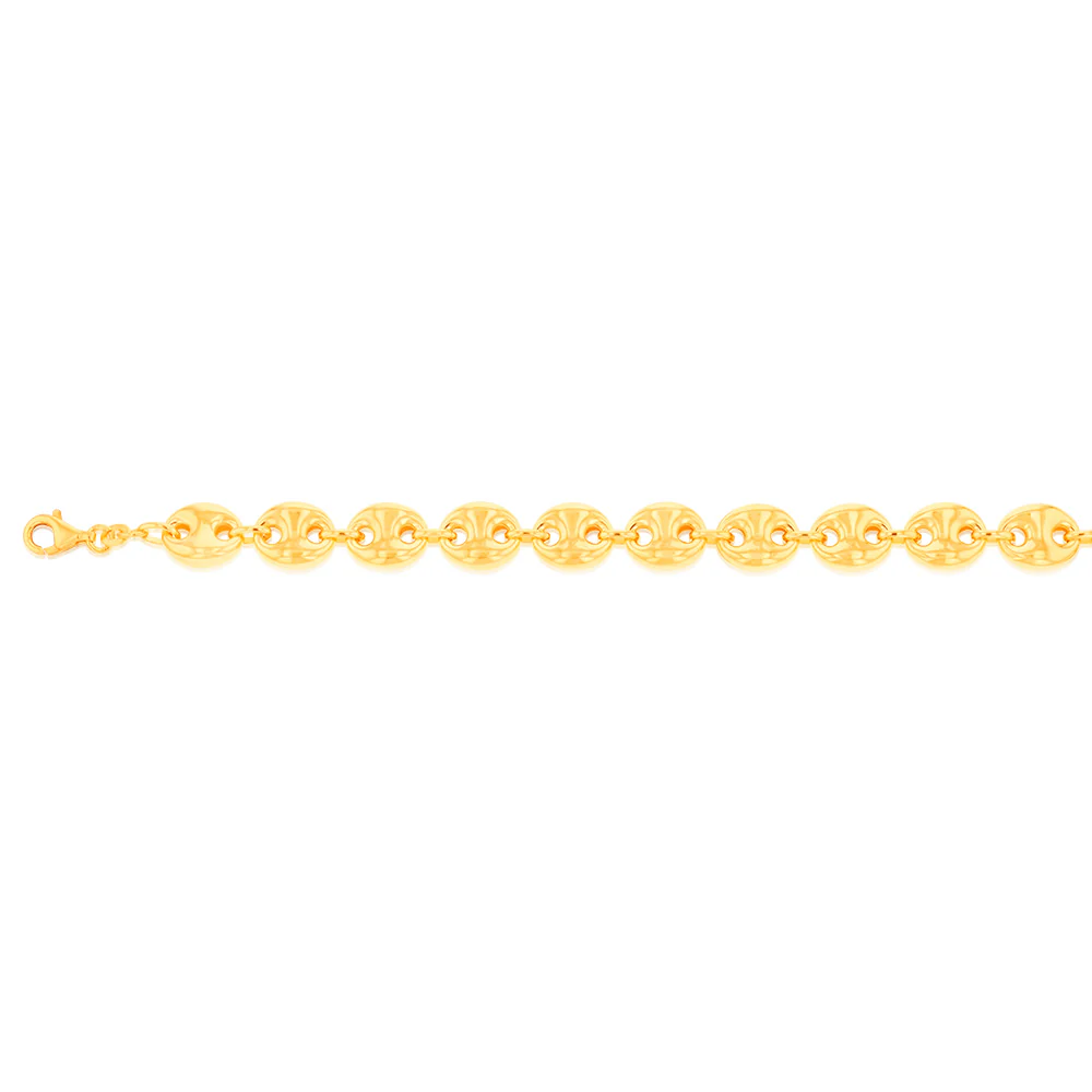 Sterling Silver Gold Plated Puff 17.5cm Bracelet - Image 2