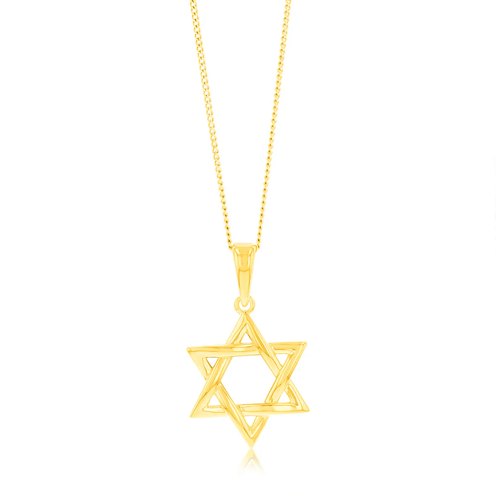 Sterling Silver Gold Plated Star of David Pendant