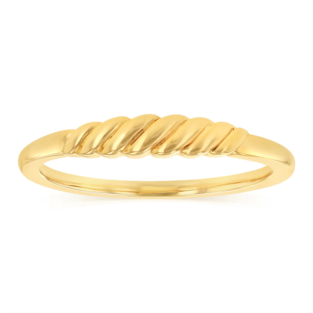 Sterling Silver Gold Plated Thin Croissant Ring