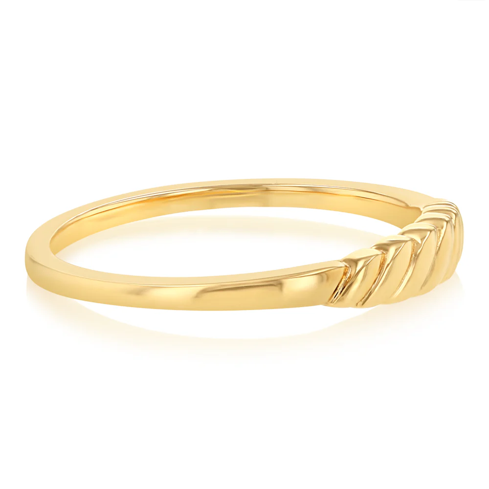 Sterling Silver Gold Plated Thin Croissant Ring - Image 2