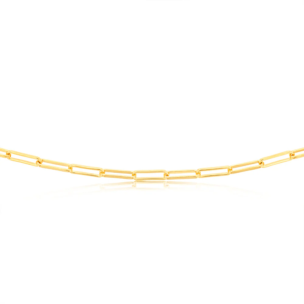 Sterling Silver Gold Plated Toggle Bar Paperclip 45cm Chain - Image 2