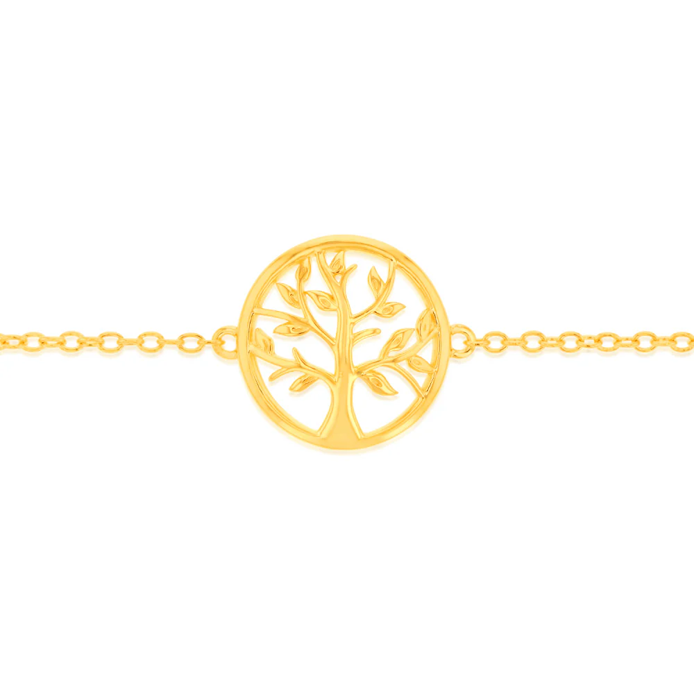 Sterling Silver Gold Plated Tree Of Life 16+3cm Bracelet - Image 2