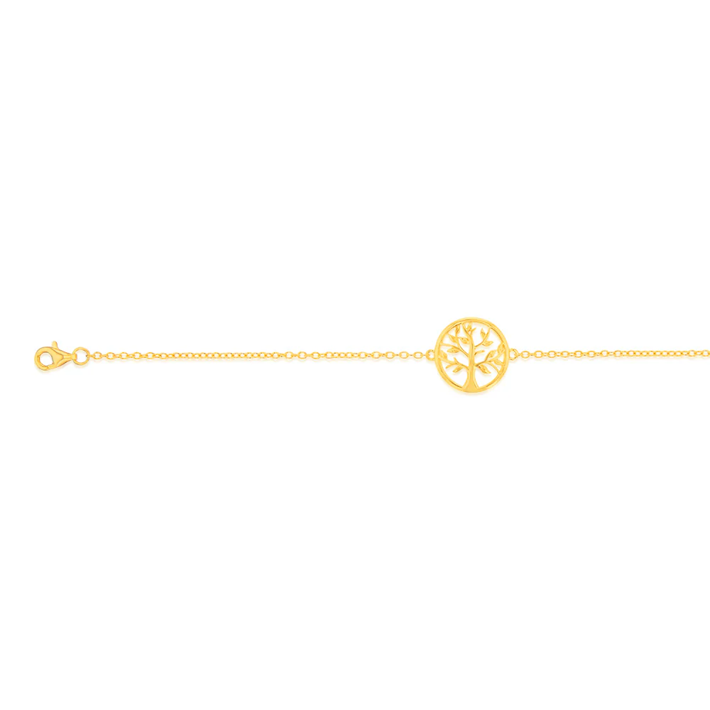 Sterling Silver Gold Plated Tree Of Life 16+3cm Bracelet - Image 3