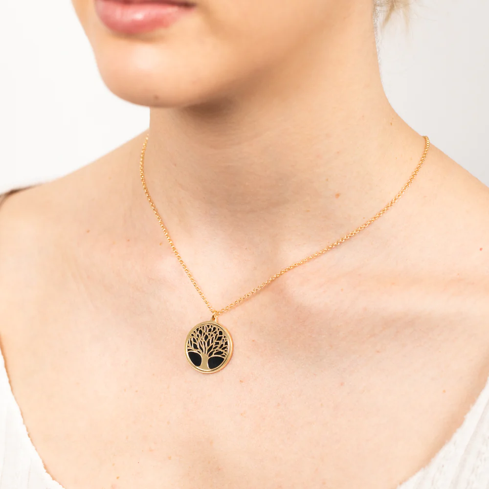 Sterling Silver Gold Plated Tree Of Life Pendant On Chain - Image 2