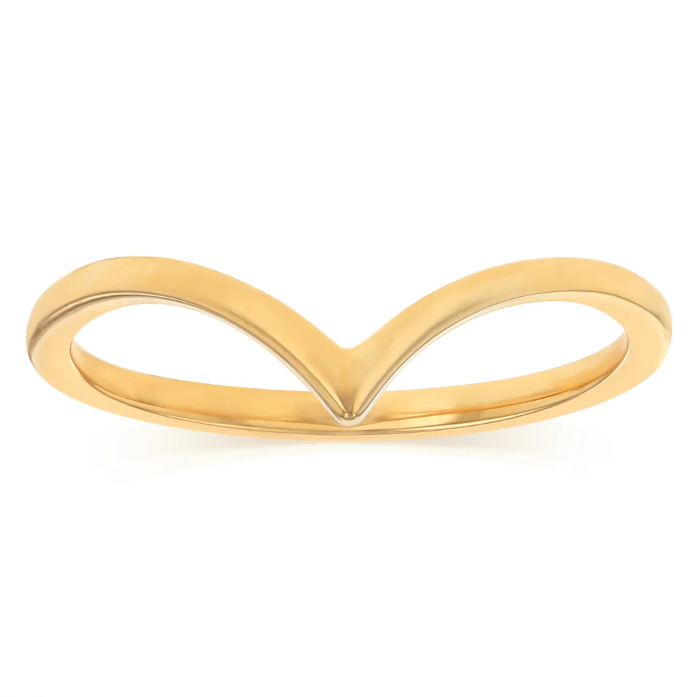 Sterling Silver Gold Plated Wishbone Ring