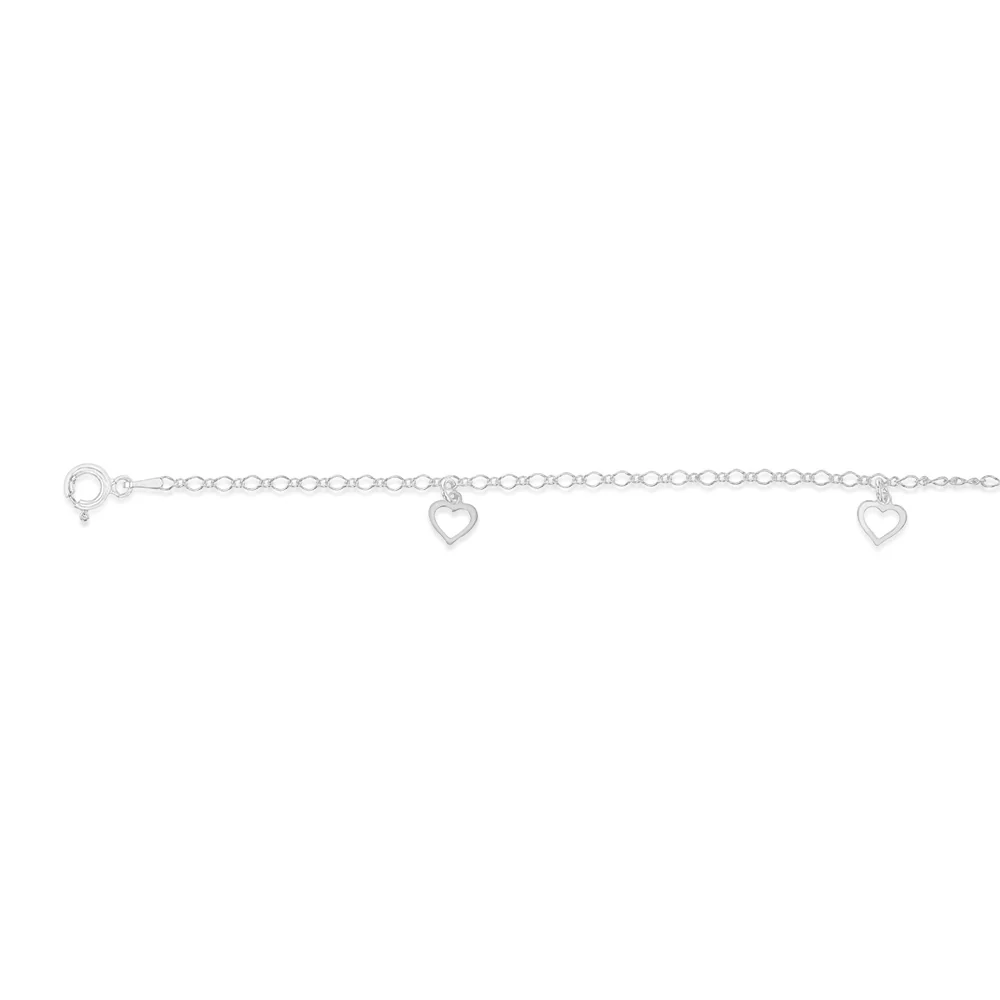 Sterling Silver Heart Charm On 26cm Anklet - Image 2