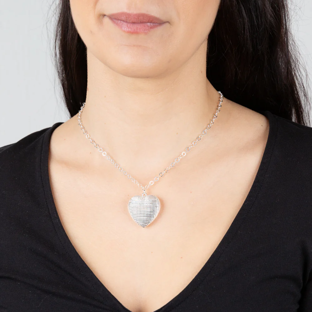 Sterling Silver Heart Pendant On 42+3cm Chain - Image 2