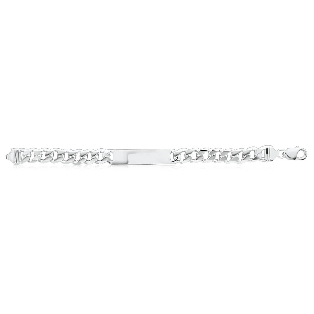 Sterling Silver Heavy Curb 300 Gauge ID Bracelet 22cm - Image 2