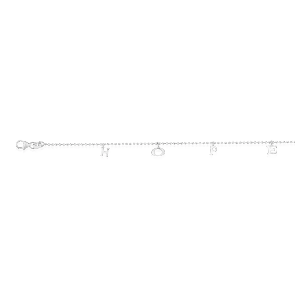 Sterling Silver Hope Charm 16+3cm Bracelet - Image 2