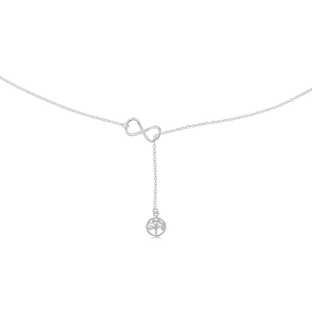 Sterling Silver Infinity And Tree Of Life Charm 45cm Chain - Image 2