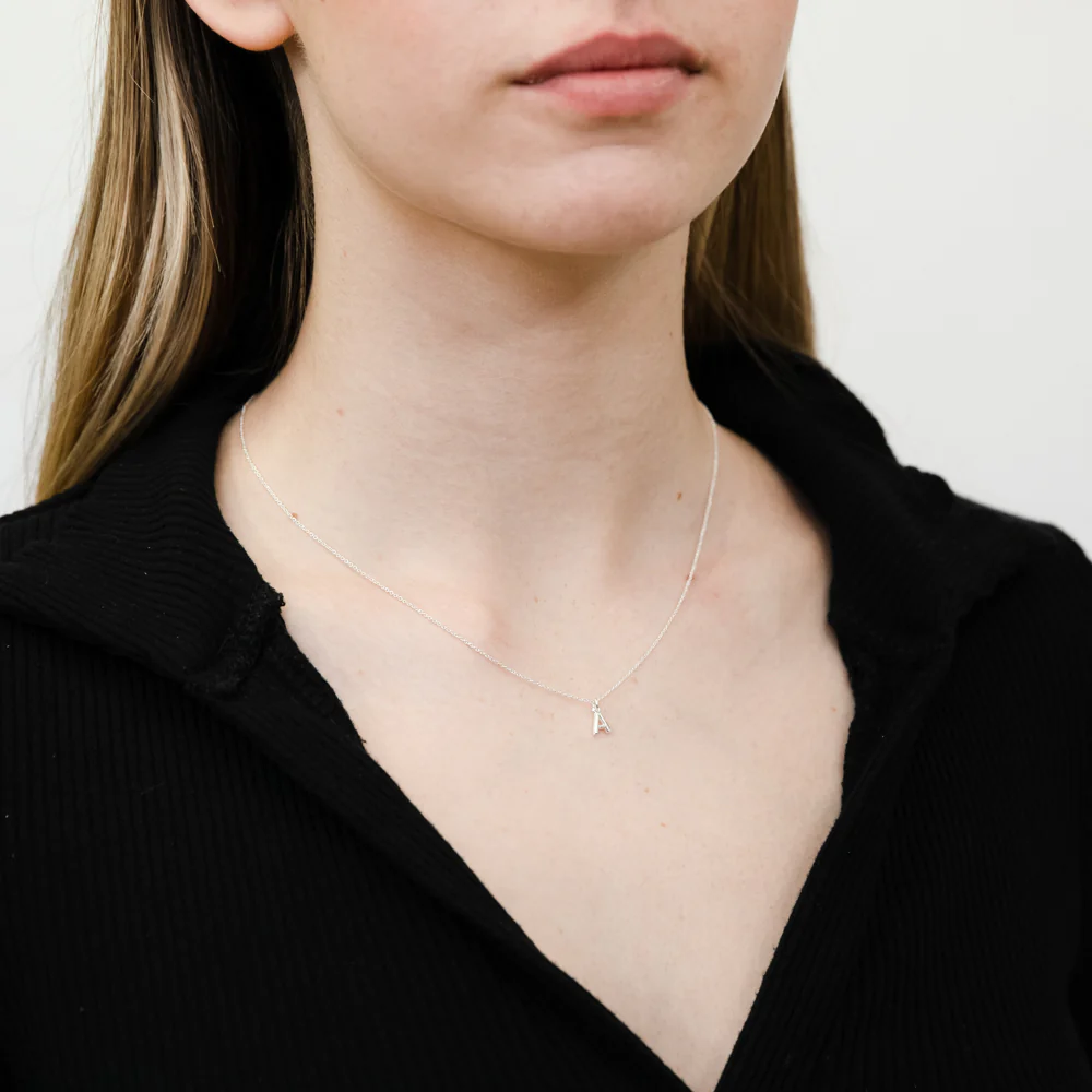 Sterling Silver Initial Letter "A" Pendant On 45cm Chain - Image 2