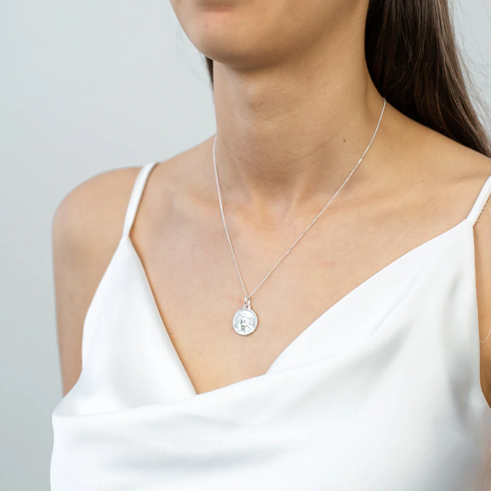 Sterling Silver Jesus Christ Medallion - Image 2