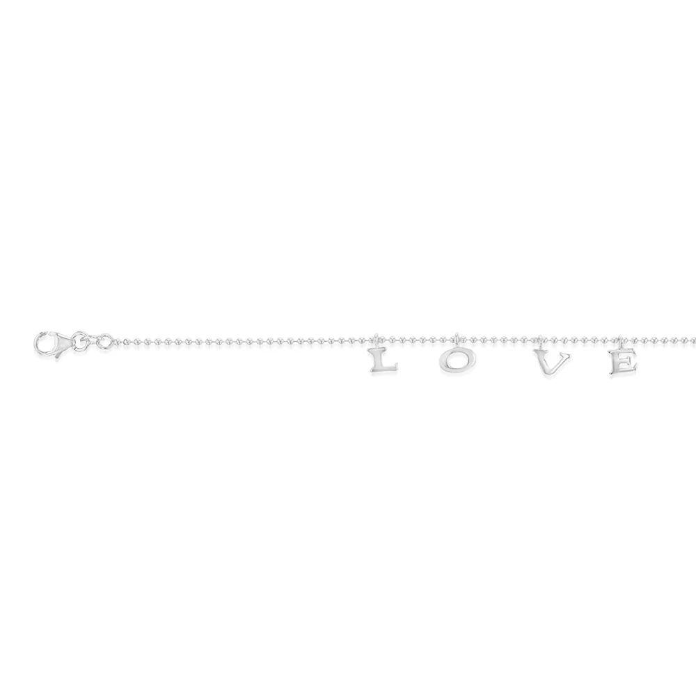 Sterling Silver Love Charm 16+3cm Bracelet - Image 2