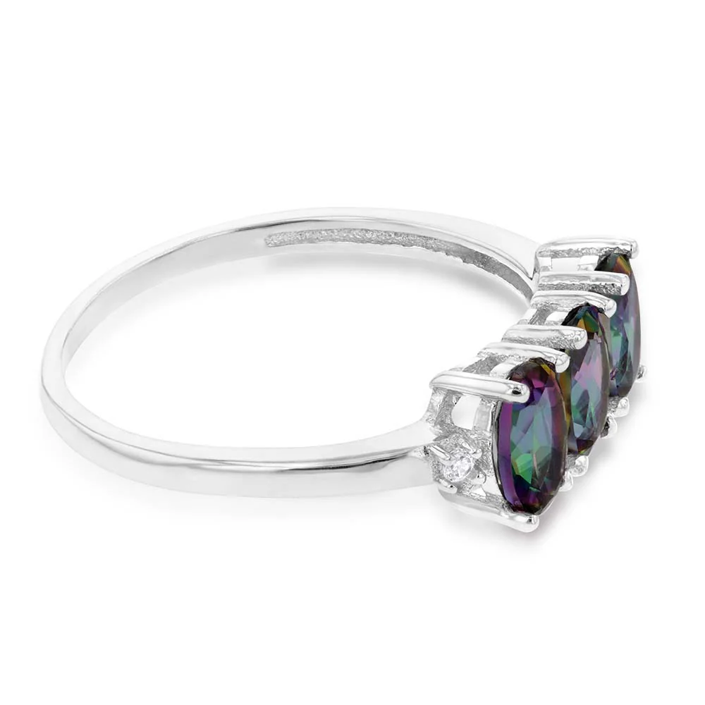 Sterling Silver Mystic Topaz Trilogy Ring - Image 2