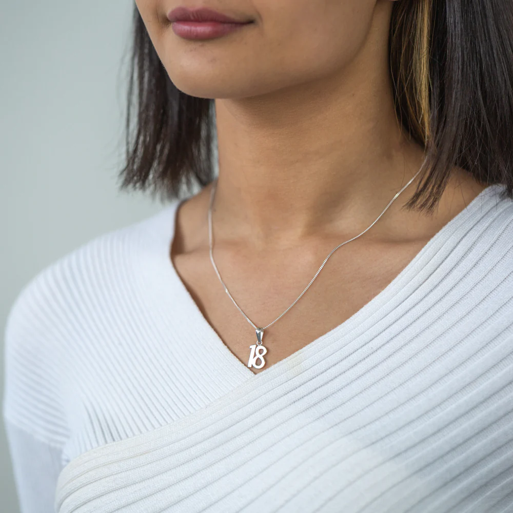 Sterling Silver Number 18 Pendant - Image 2
