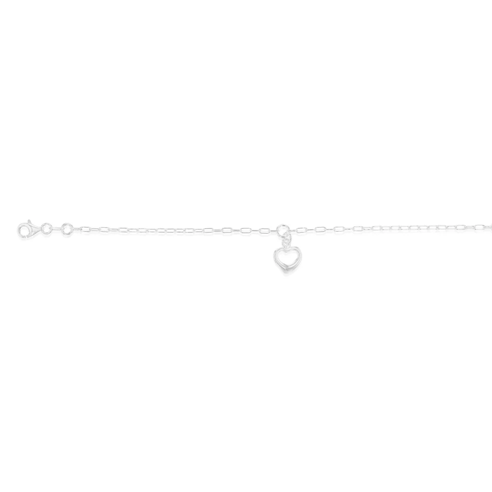 Sterling Silver Open Heart Charm On 19cm Bracelet - Image 2