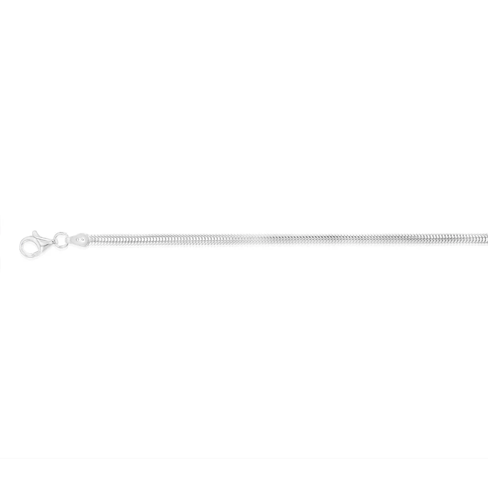 Sterling Silver Oval Snake 17+3cm Bracelet - Image 3