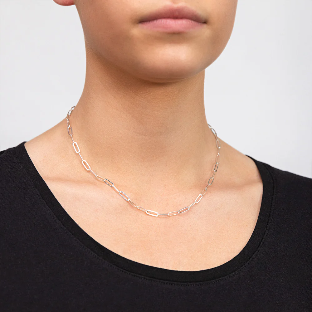 Sterling Silver Paper Clip 42+3cm Chain - Image 3