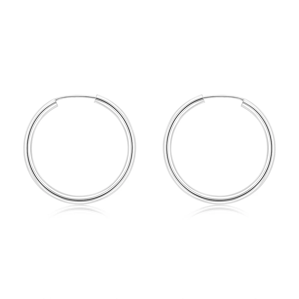 Sterling Silver Plain 20mm Sleeper Earring