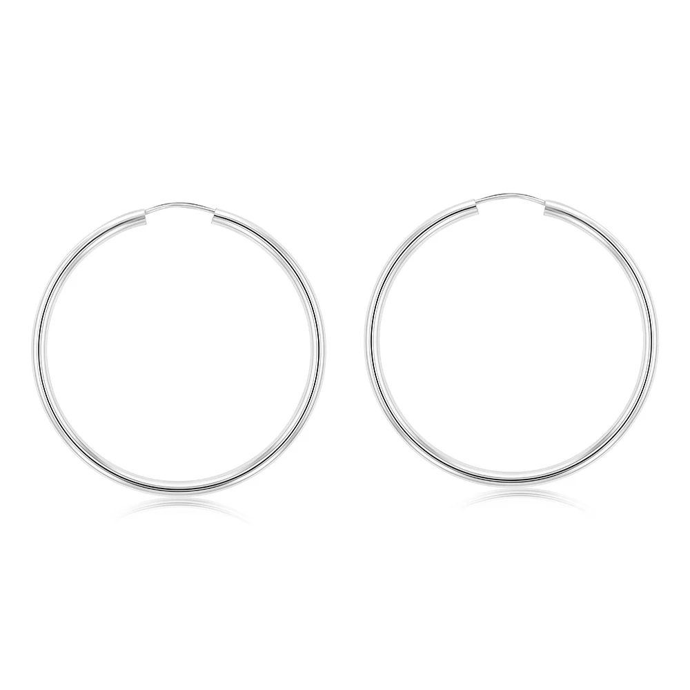 Sterling Silver Plain 30mm Sleeper Earring