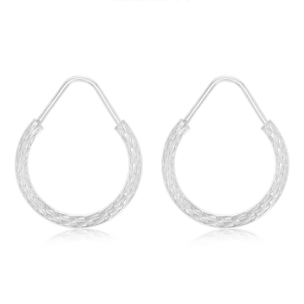 Sterling Silver Plain Hoop Earrings