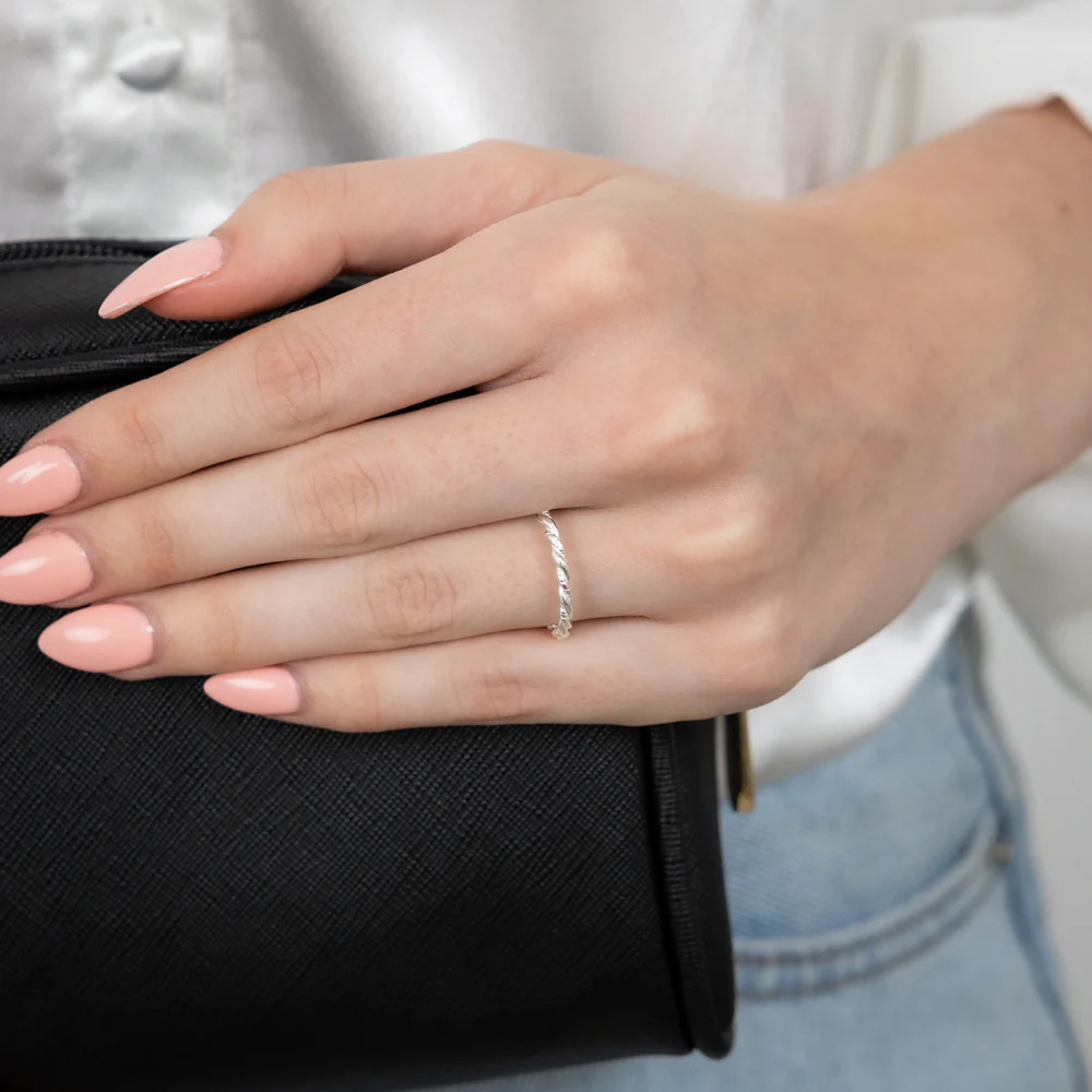 Sterling Silver Plain Twisted Ring - Image 2