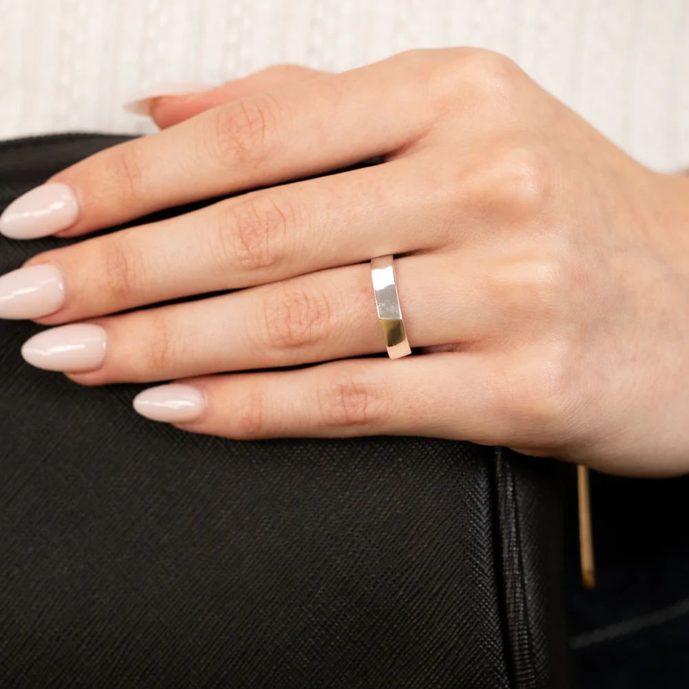 Sterling Silver Polished 4.2mm Geometric Shape Ring - Image 2