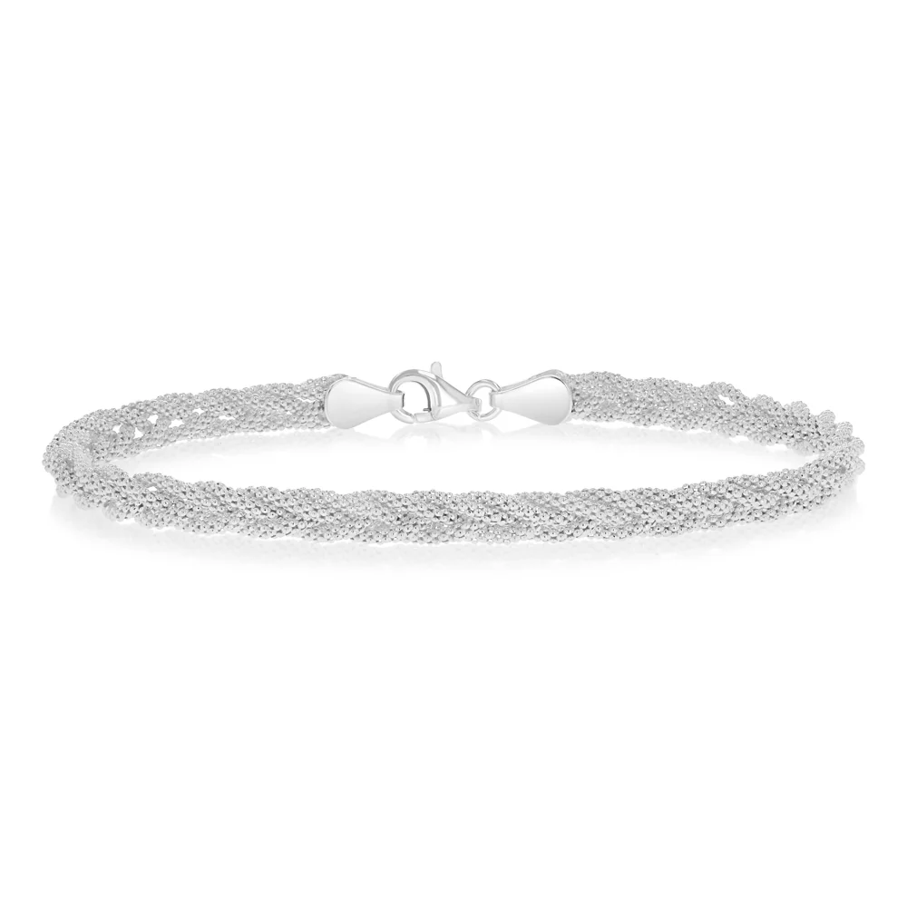 Sterling Silver Polished Mesh Bracelet