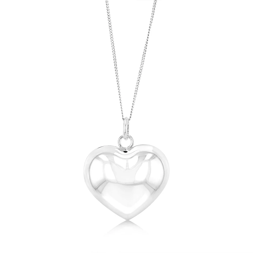 Sterling Silver Puffed Heart Pendant