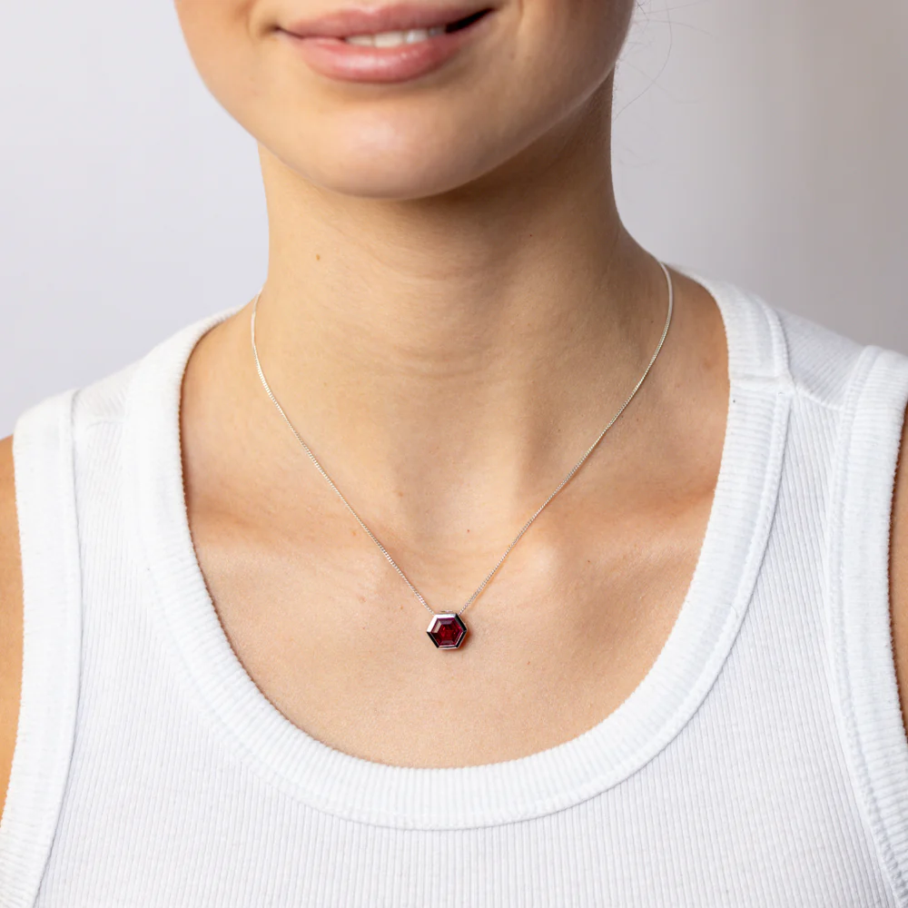 Sterling Silver Red Corundum Pendant - Image 2