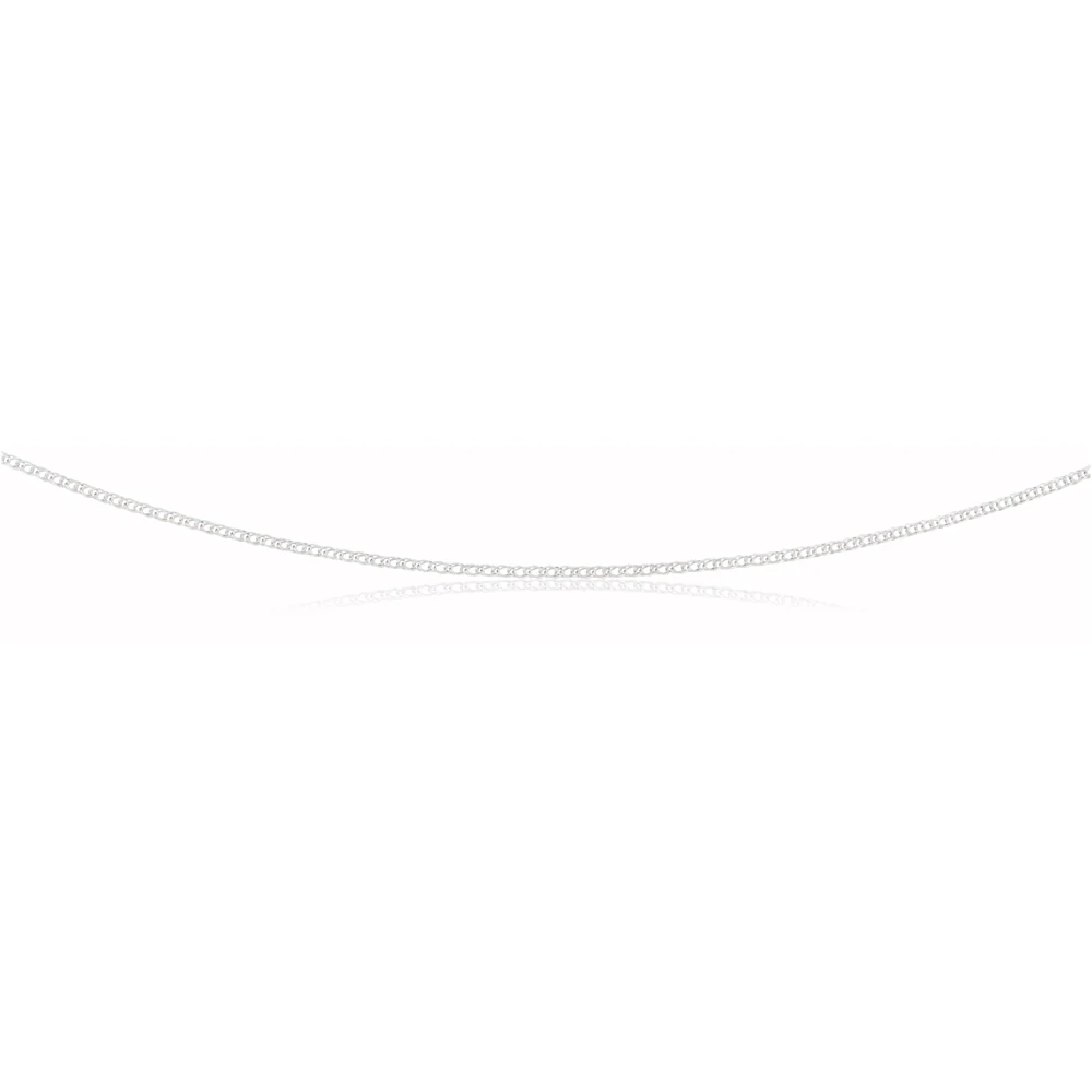 Sterling Silver Rhodium Plated 45cm Double Curb Chain - Image 2