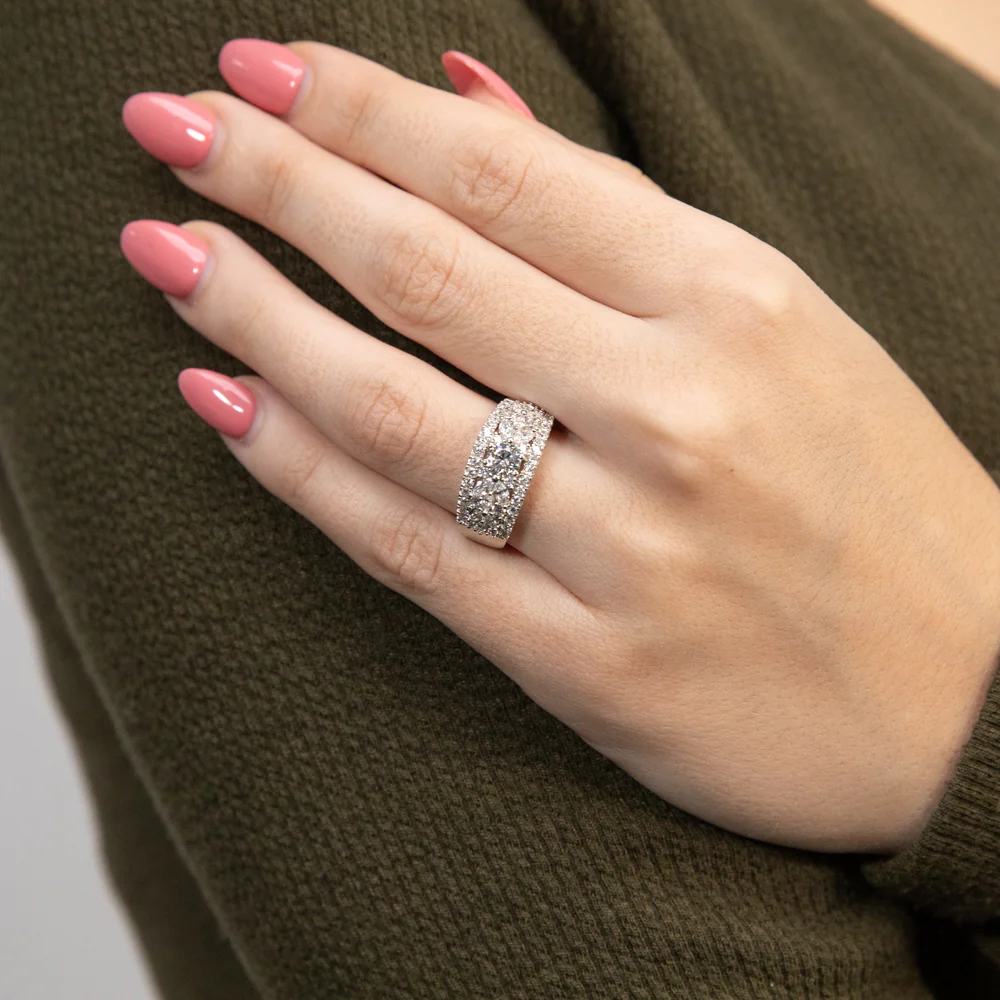 Sterling Silver Rhodium Plated Cubic Zirconia Fancy Ring - Image 2