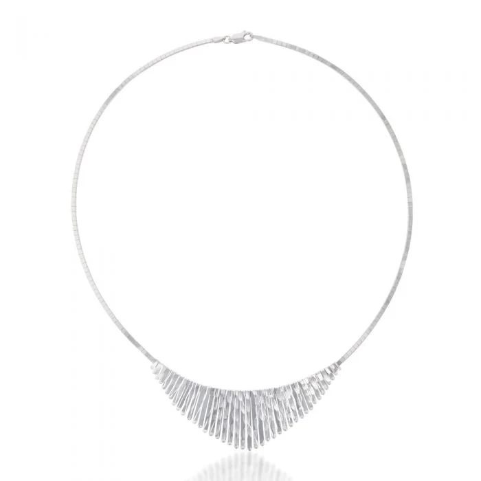 Sterling Silver Rhodium Plated Fancy 43cm Cleopatra Chain