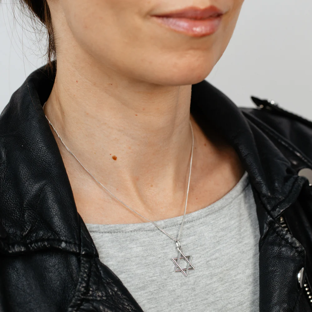 Sterling Silver Rhodium Plated Star of David Pendant - Image 2