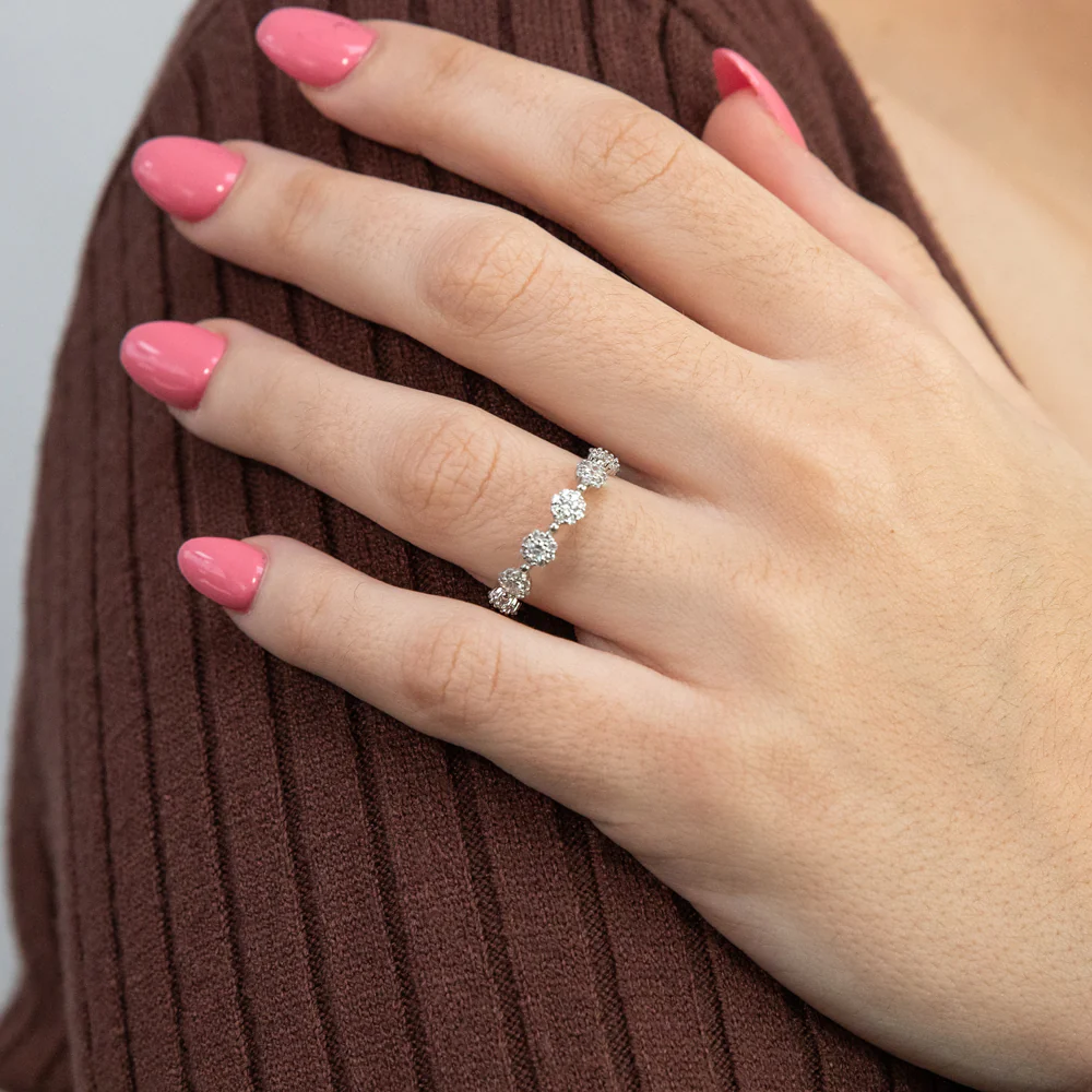 Sterling Silver Rhodium Plated White Cubic Zirconia Fancy Ring - Image 3