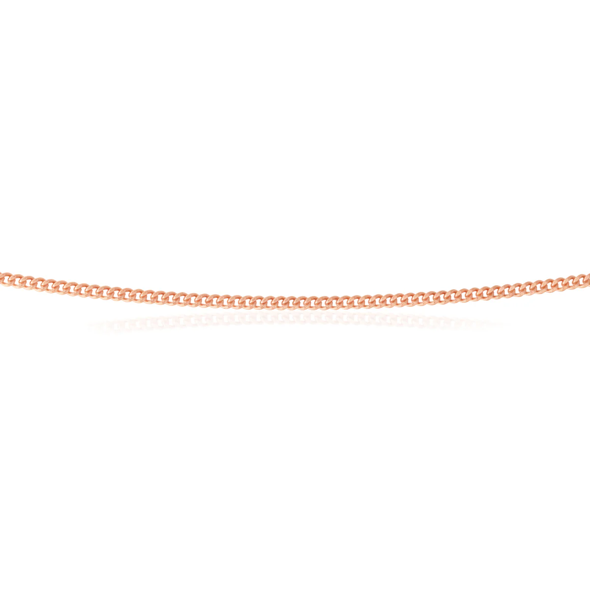 Sterling Silver Rose Plated 50 Gauge 55cm Curb Dicut Chain - Image 2